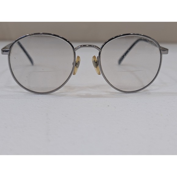 Titus Mens Round Eyeglasses Frames Silver Tone Vintage Style Bifocal Ready - Picture 1 of 8